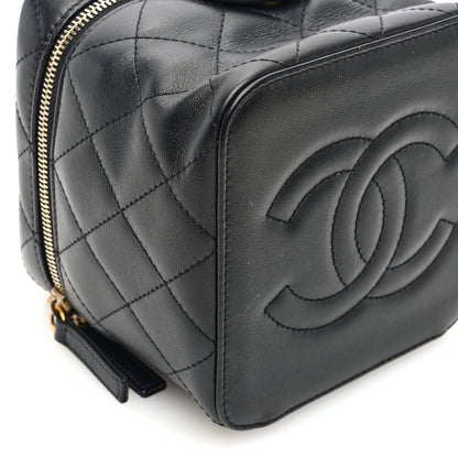 Chanel Calfskin Quilted Small Vanity Case With Chain Black 9 of 10