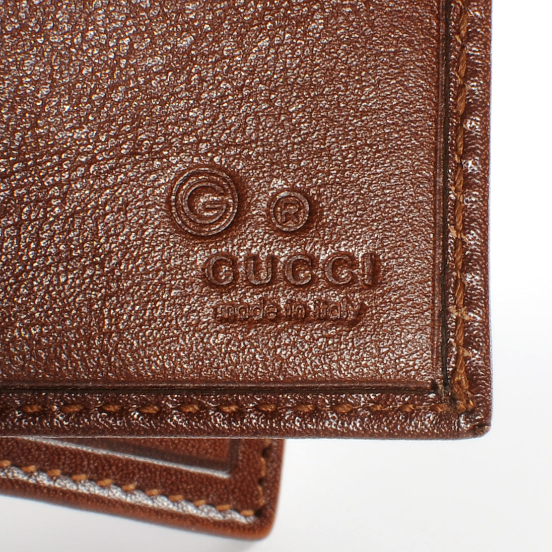 Mens Leather Bi-Fold Crest Wallet Brown