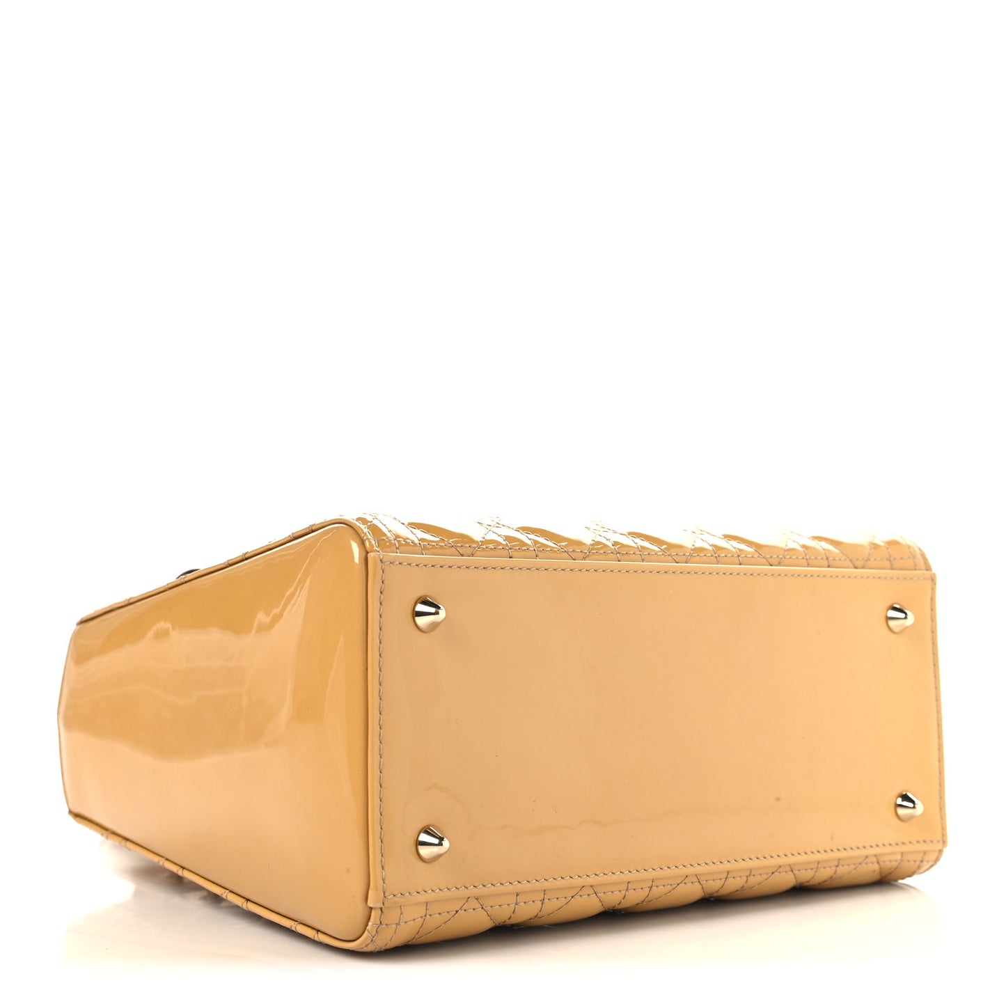 Patent Cannage Medium Lady Dior Beige