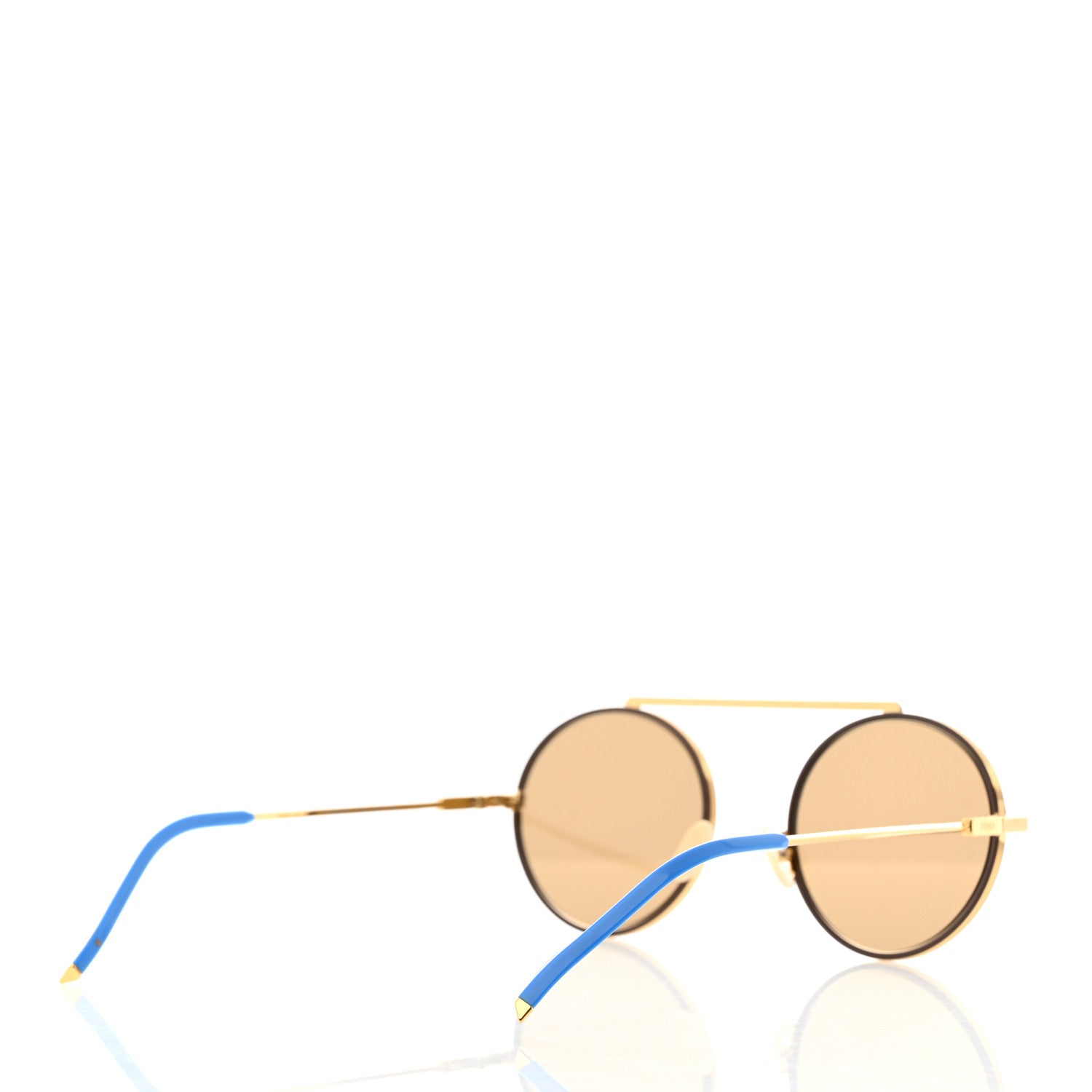 Fendi Metal Round Frame Sunglasses FF M0025/S Gold Blue 4 of 7