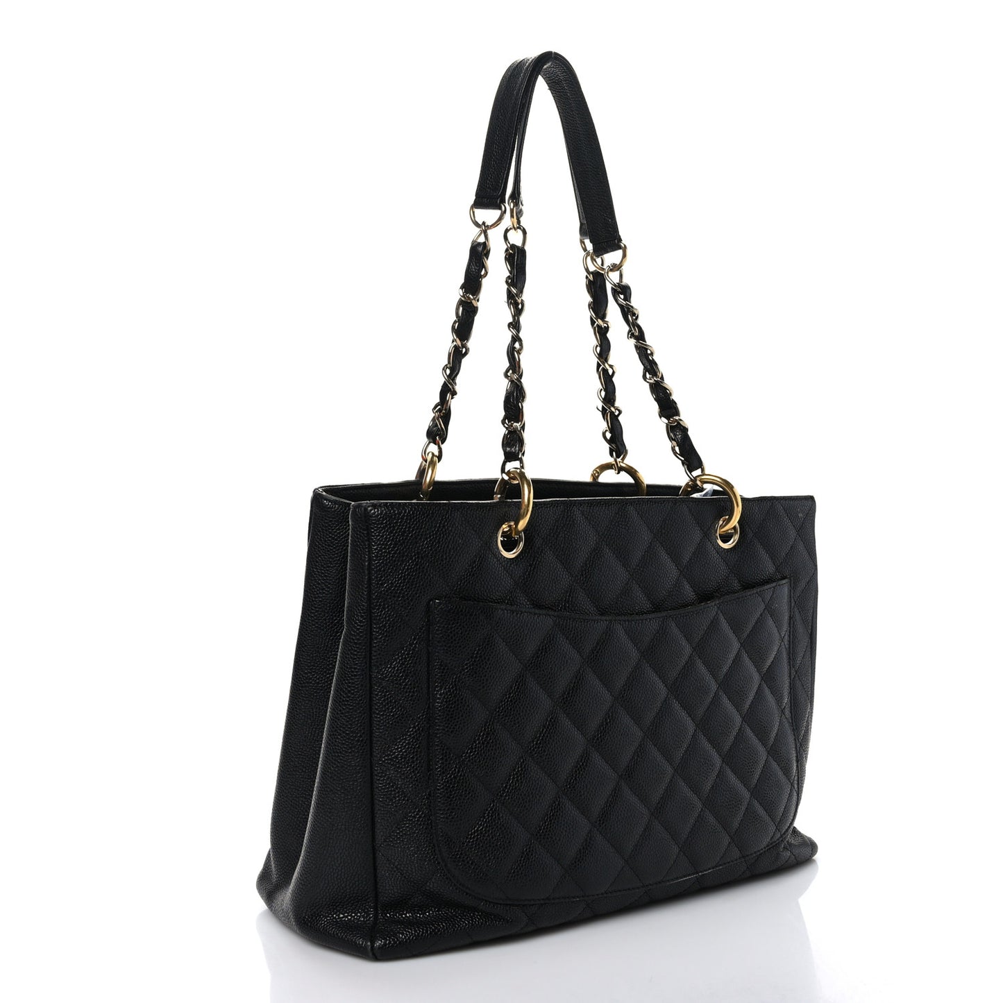 Caviar Quilted Grand Shopping Tote GST Black