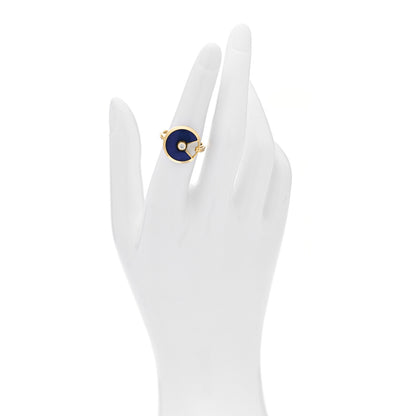 Cartier 18K Yellow Gold Diamond Lapis Lazuli Amulette de Cartier Ring 56 7.5 2 of 5