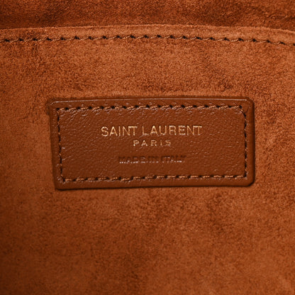 Saint Laurent Calfskin Rive Gauche Zipped Pouch Vintage Brown Gold 7 of 9