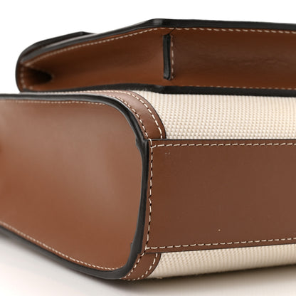 Burberry Canvas Smooth Calfskin Two Tone Mini Pocket Bag Natural Malt Brown 8 of 9