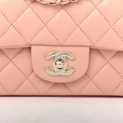 Chanel Lambskin Quilted Mini Rectangular Flap Light Pink 10 of 11