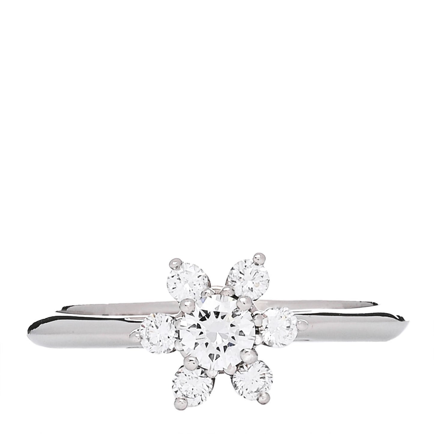 Platinum Diamond Flower Ring 56 7.5