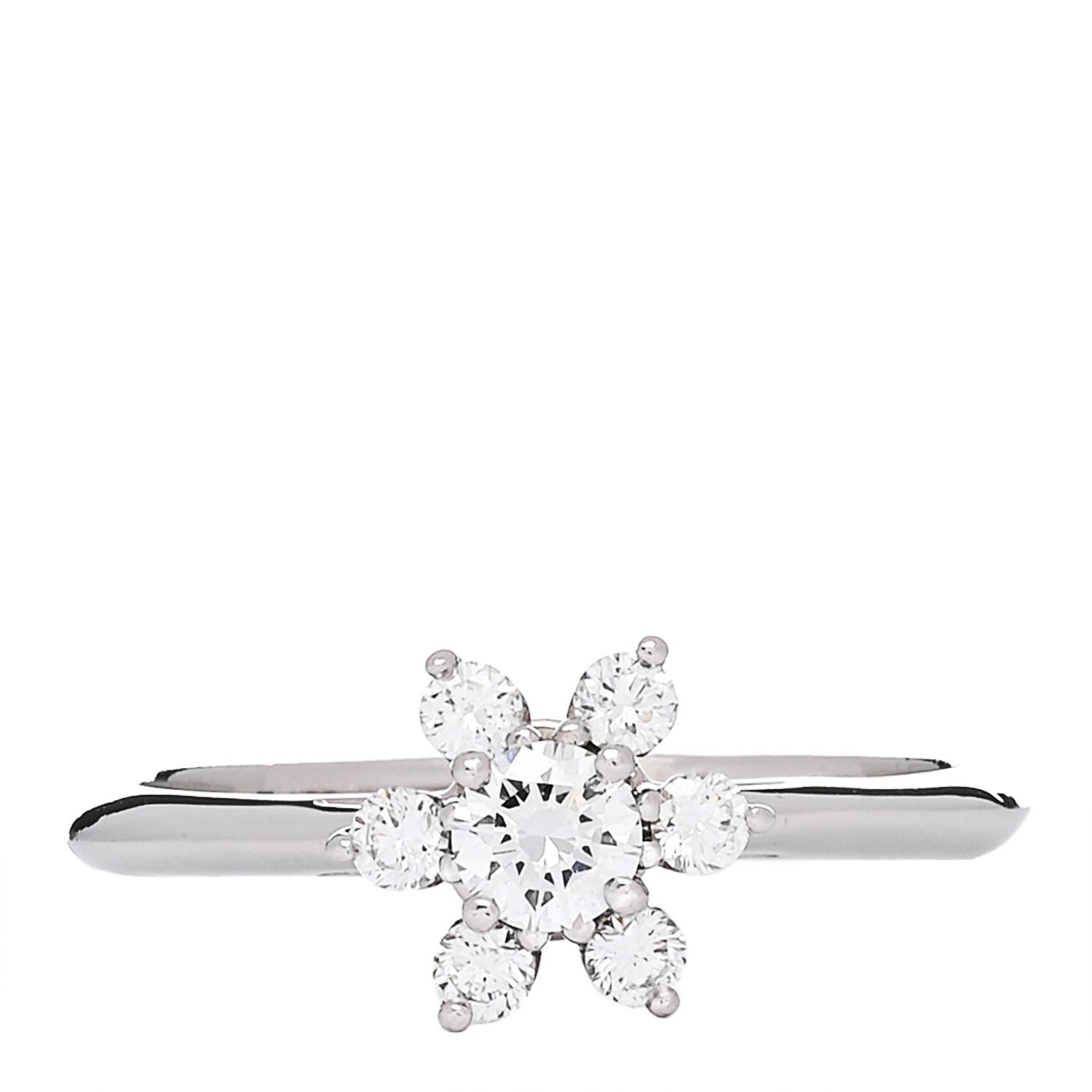Tiffany Platinum Diamond Flower Ring 56 7.5 1 of 6