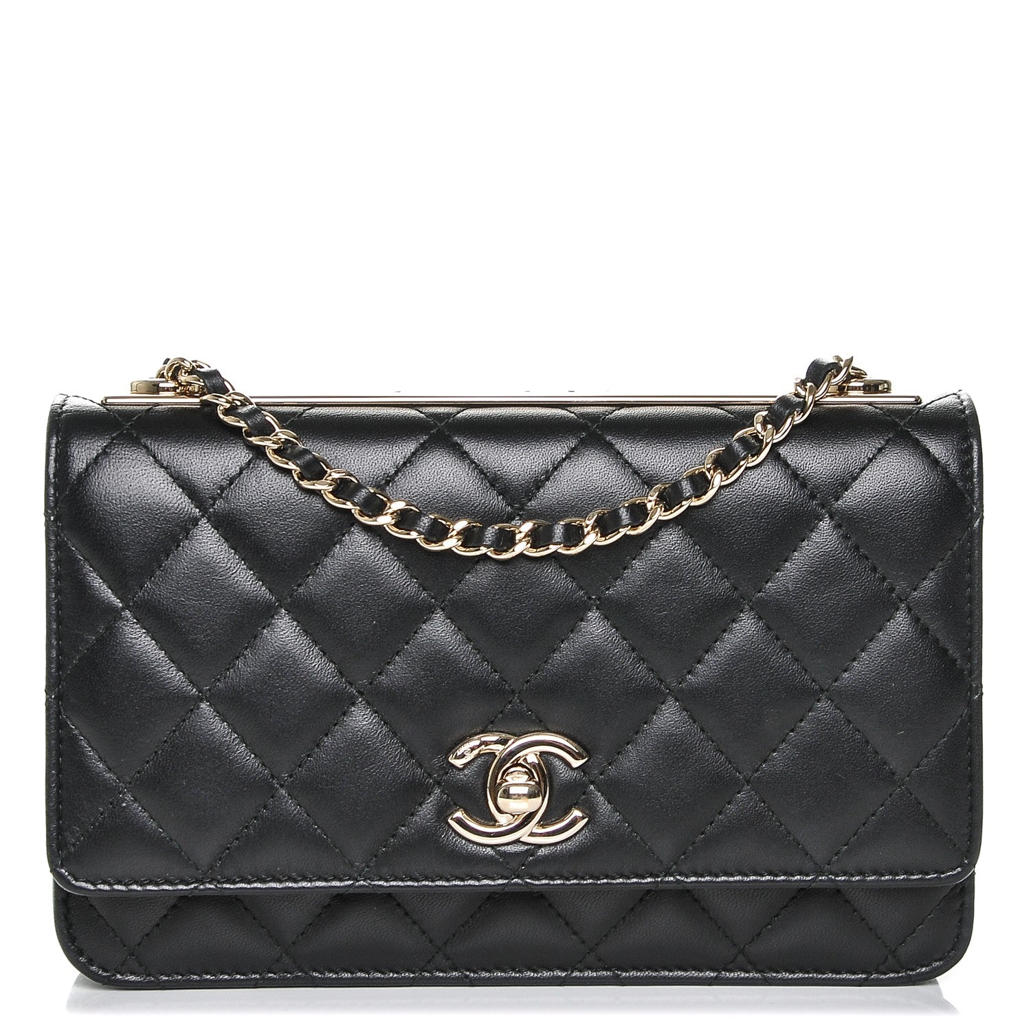 Chanel Lambskin Quilted Trendy CC Wallet On Chain WOC Black 1 of 9