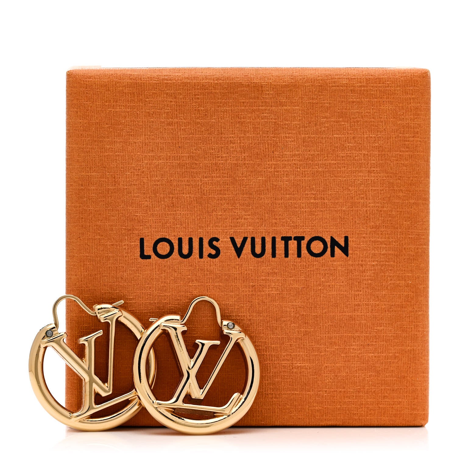 Louis Vuitton Metal Small Louise Hoop Earrings Gold 6 of 6