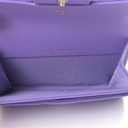 Chanel Caviar Quilted Flap Card Holder Wallet Purple 5 of 9