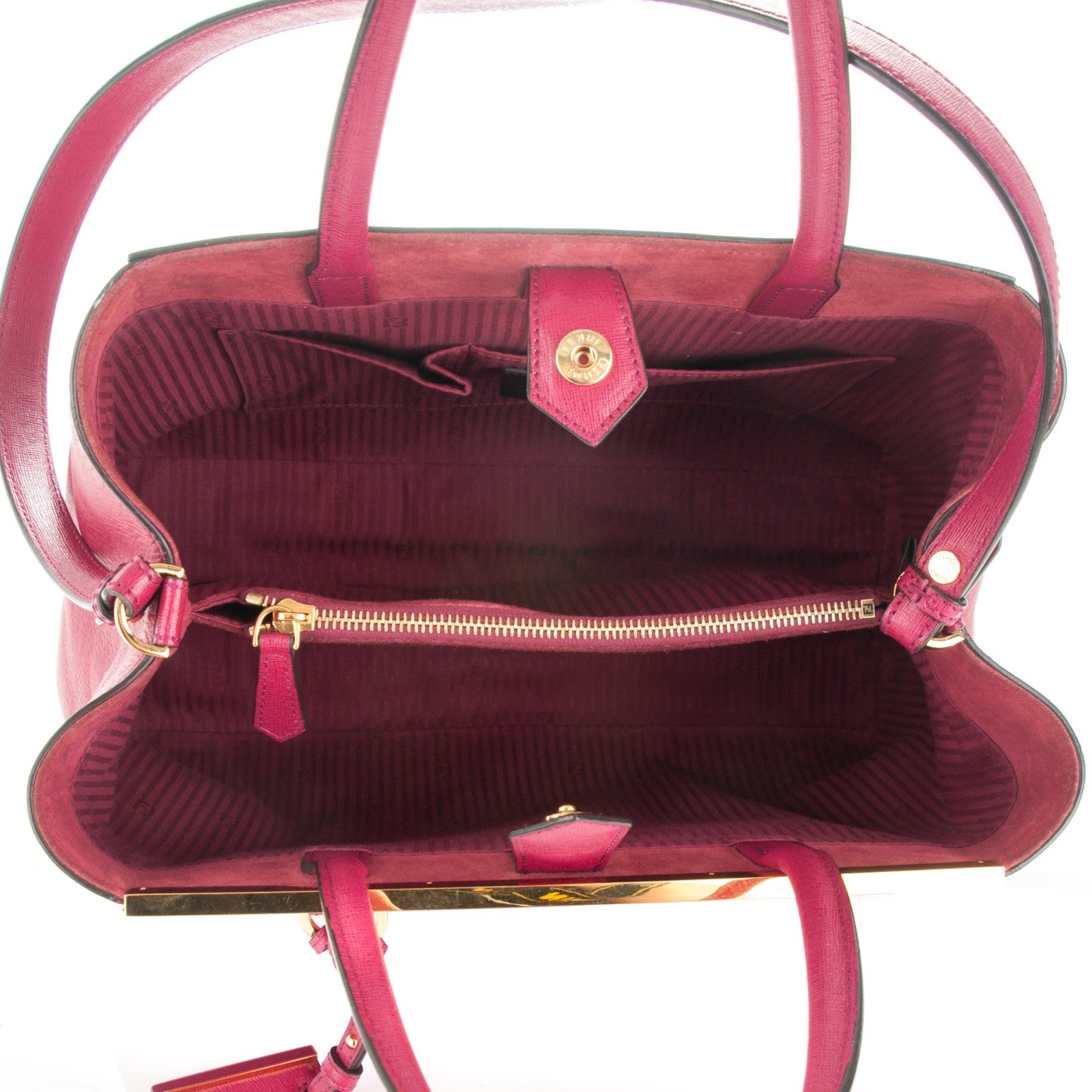 Fendi Vitello Elite Flamingo Regular 2Jours Tote Amarena 7 of 10