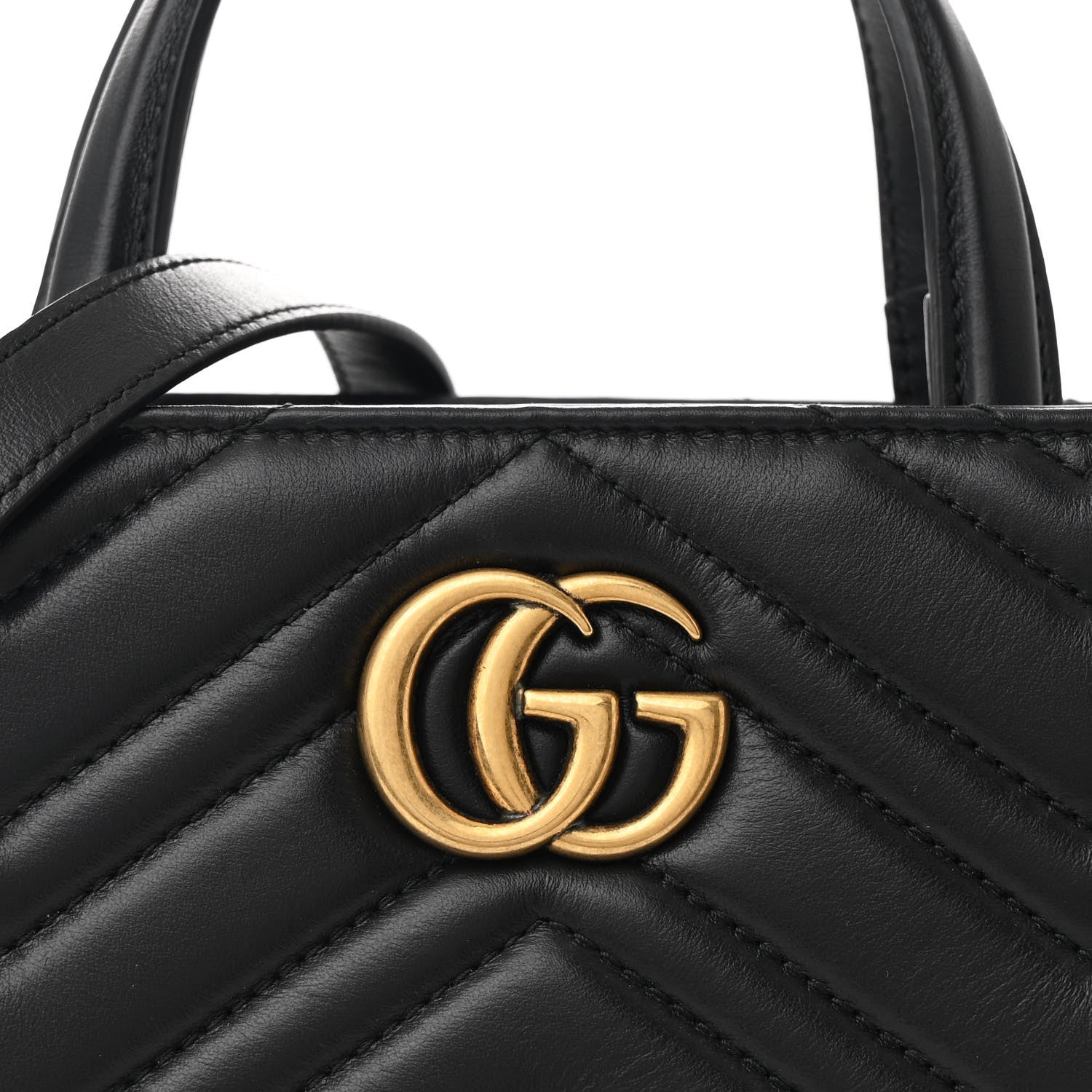 Gucci Calfskin Matelasse Small GG Marmont Tote Black 9 of 12