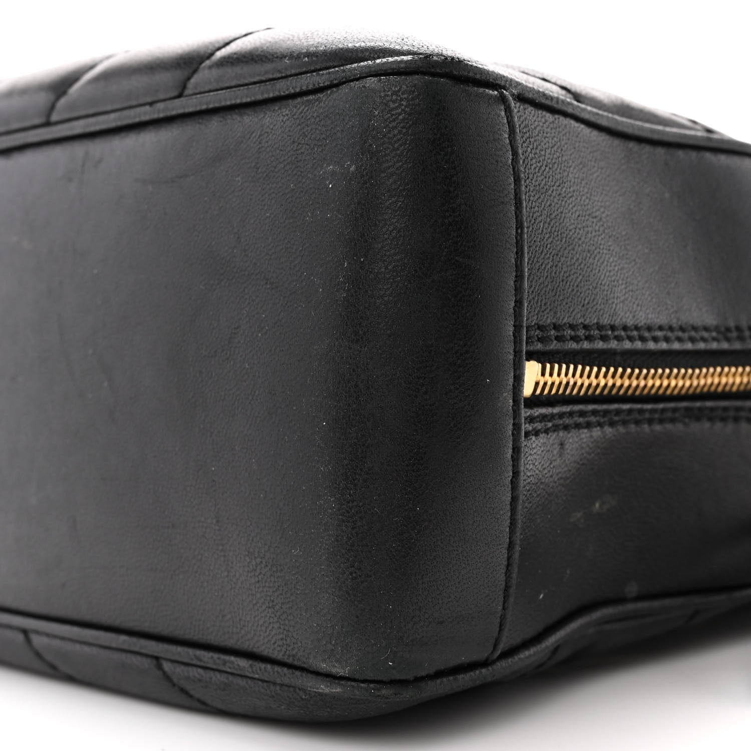 Chanel Lambskin Chevron Quilted Camera Case Black 10 of 13