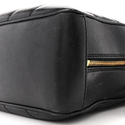 Chanel Lambskin Chevron Quilted Camera Case Black 10 of 13