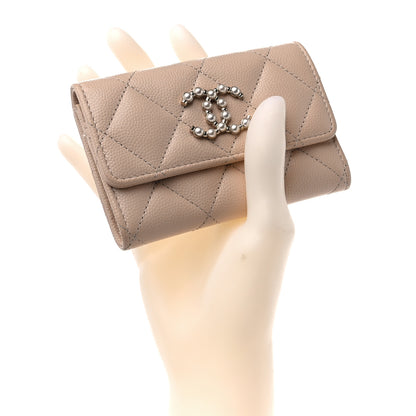 Chanel Caviar Pearl Quilted Coco Candy Flap Card Holder Beige 2 of 11