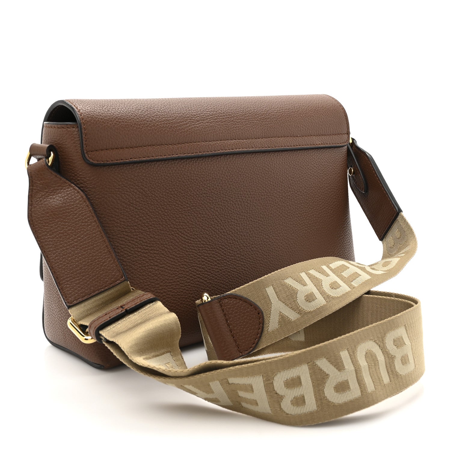 Burberry Calfskin Vintage Check Note Crossbody Bag Tan 3 of 13