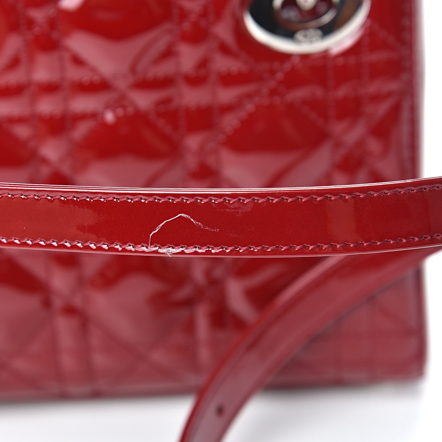 Christian Dior Patent Cannage Mini Lady Dior Red 10 of 11