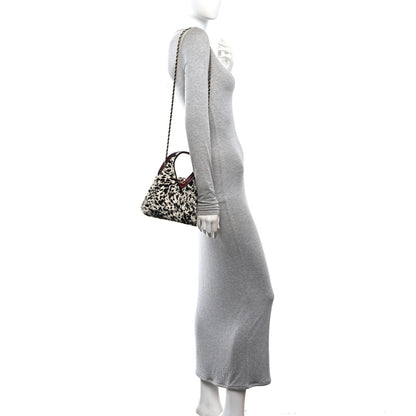 Chanel Pony Hair Printed Chic Lady Small Shopping Tote White Black 2 of 11