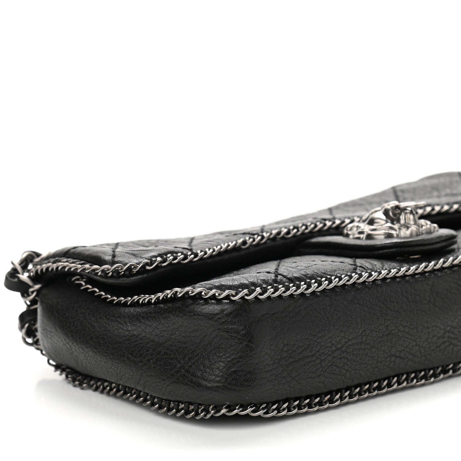 Chanel Distressed Lambskin Medium Leo Lion Flap Black 9 of 10