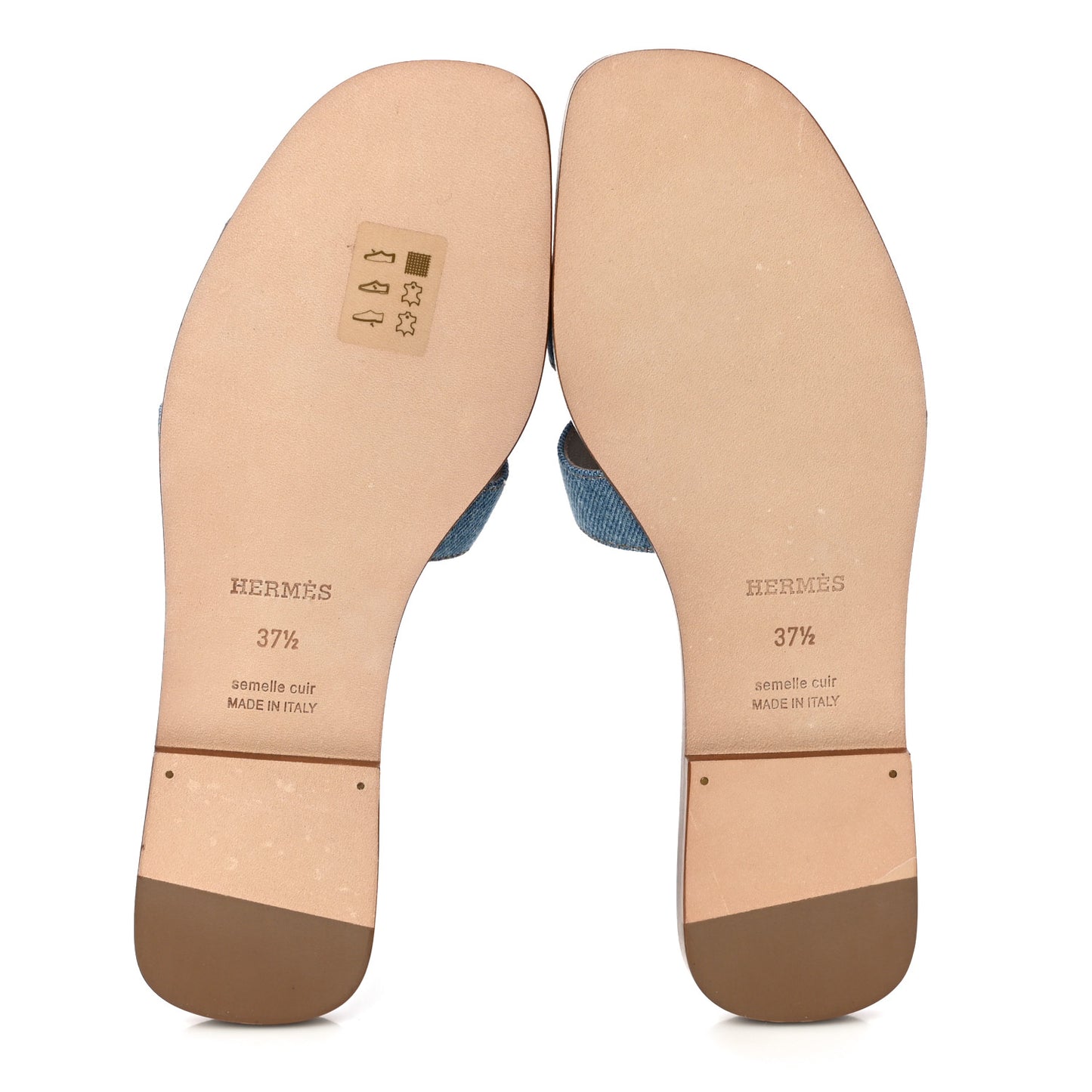 Denim Canvas Oran Sandals 37.5 Bleu Clair