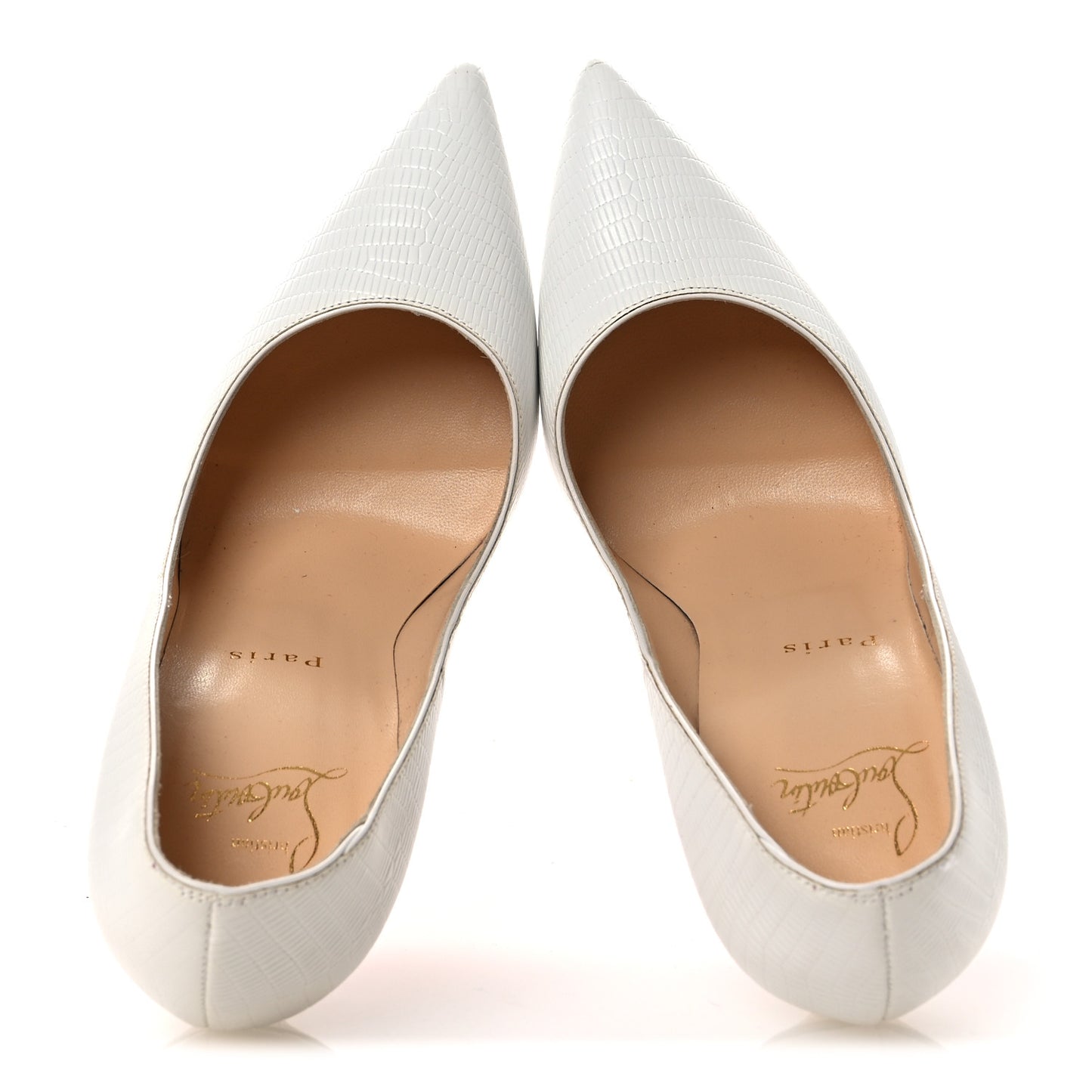 Calfskin Lizard Embossed So Kate 120 Pumps 37.5 White