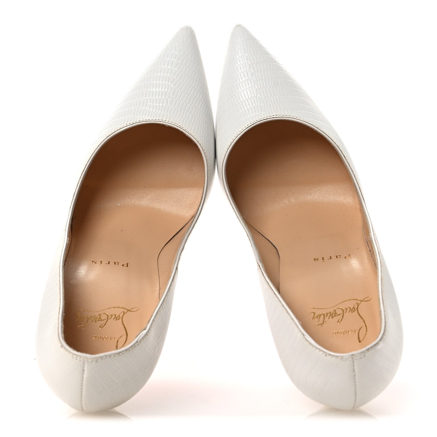 Christian Louboutin Calfskin Lizard Embossed So Kate 120 Pumps 37.5 White 2 of 11