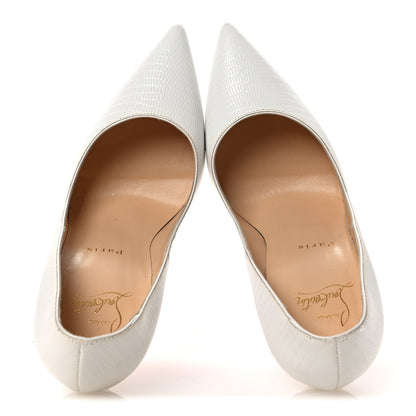 Christian Louboutin Calfskin Lizard Embossed So Kate 120 Pumps 37.5 White 2 of 11