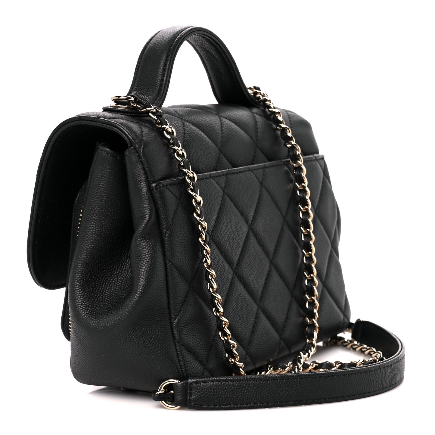 Caviar Quilted Small Business Affinity Flap Black