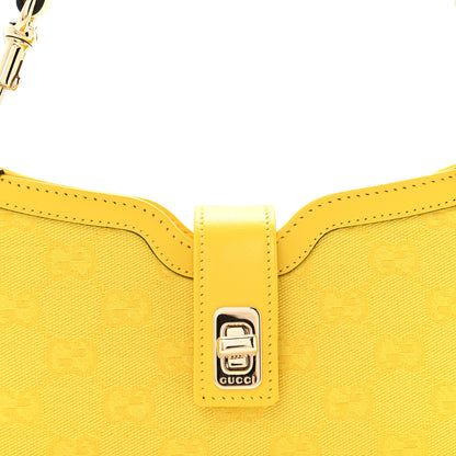 Gucci Calfskin Monogram Mini Moon Side Shoulder Bag Yellow 8 of 13