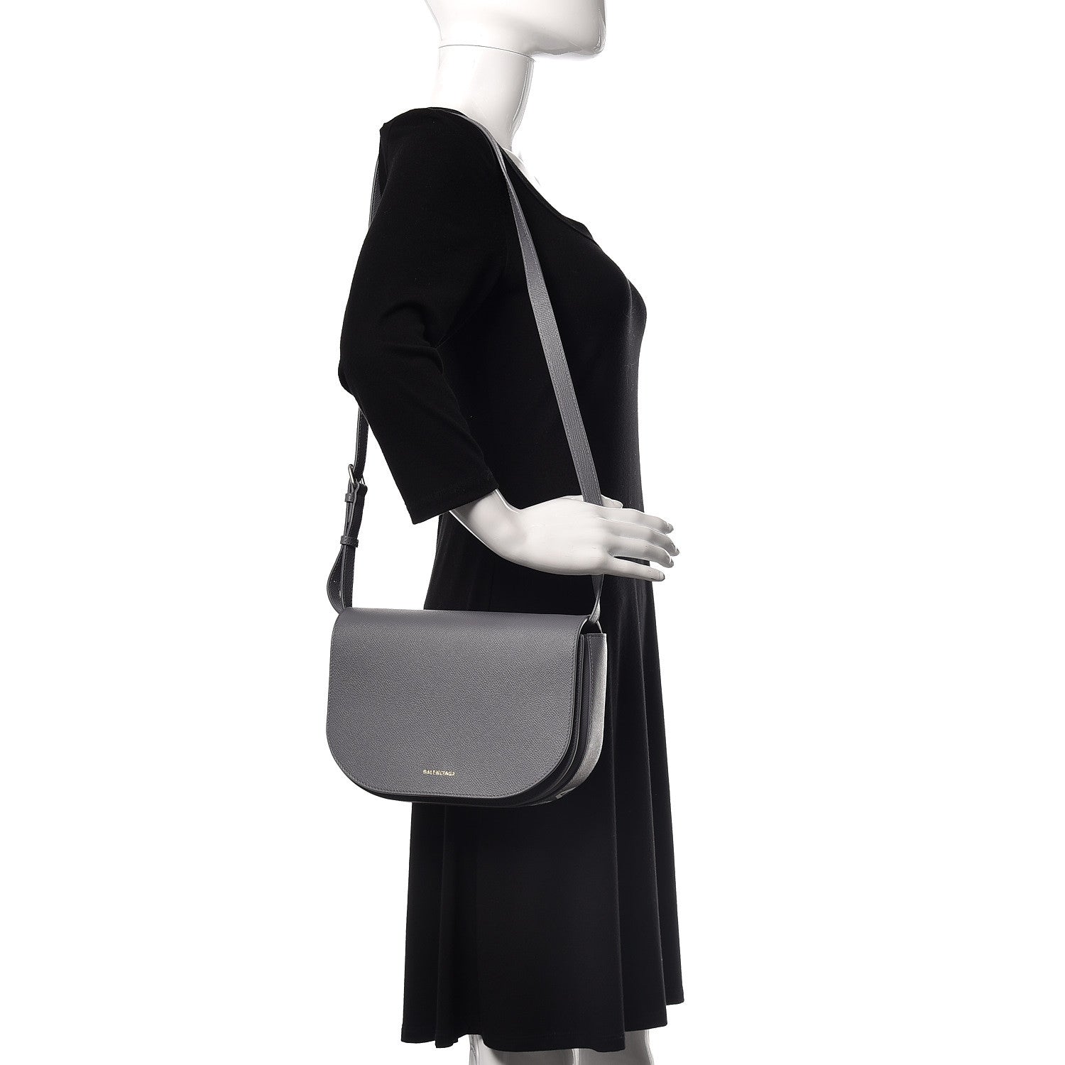 Balenciaga Grained Calfskin Logo S Ville Day Bag Gris Perle Fonce White 2 of 8