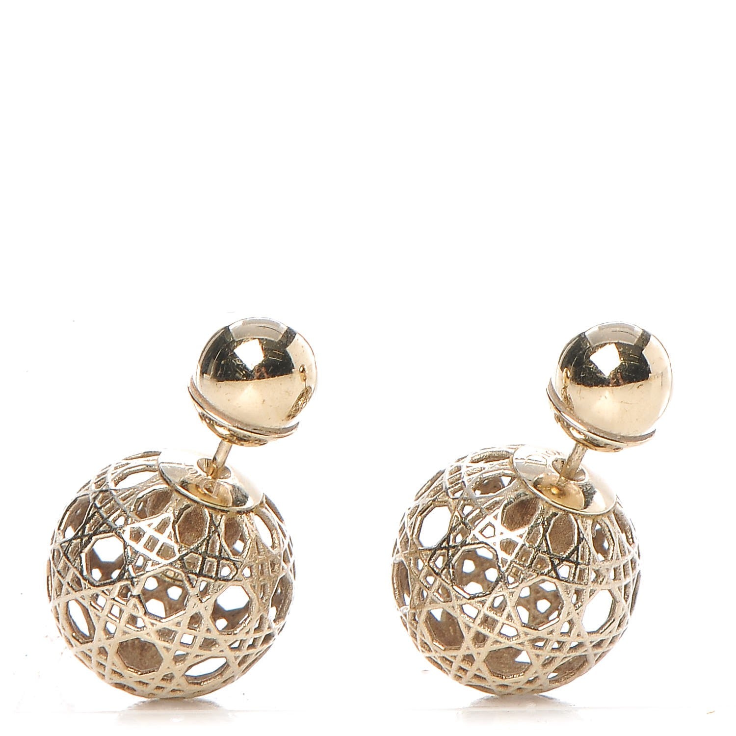 Christian Dior Cannage Mise En Dior Tribal Earrings Gold 1 of 4