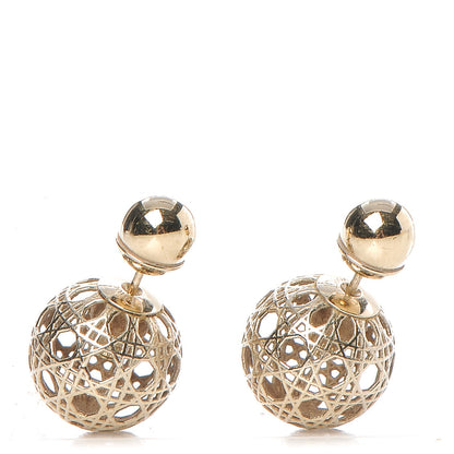 Christian Dior Cannage Mise En Dior Tribal Earrings Gold 1 of 4
