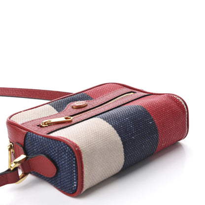 Gucci Canvas Sylvie Stripe Mini Ophidia Camera Bag Mystic White Hibiscus Red Maritime 3 of 9
