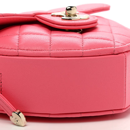 Chanel Lambskin Quilted CC In Love Heart Clutch With Chain Pink 8 of 10