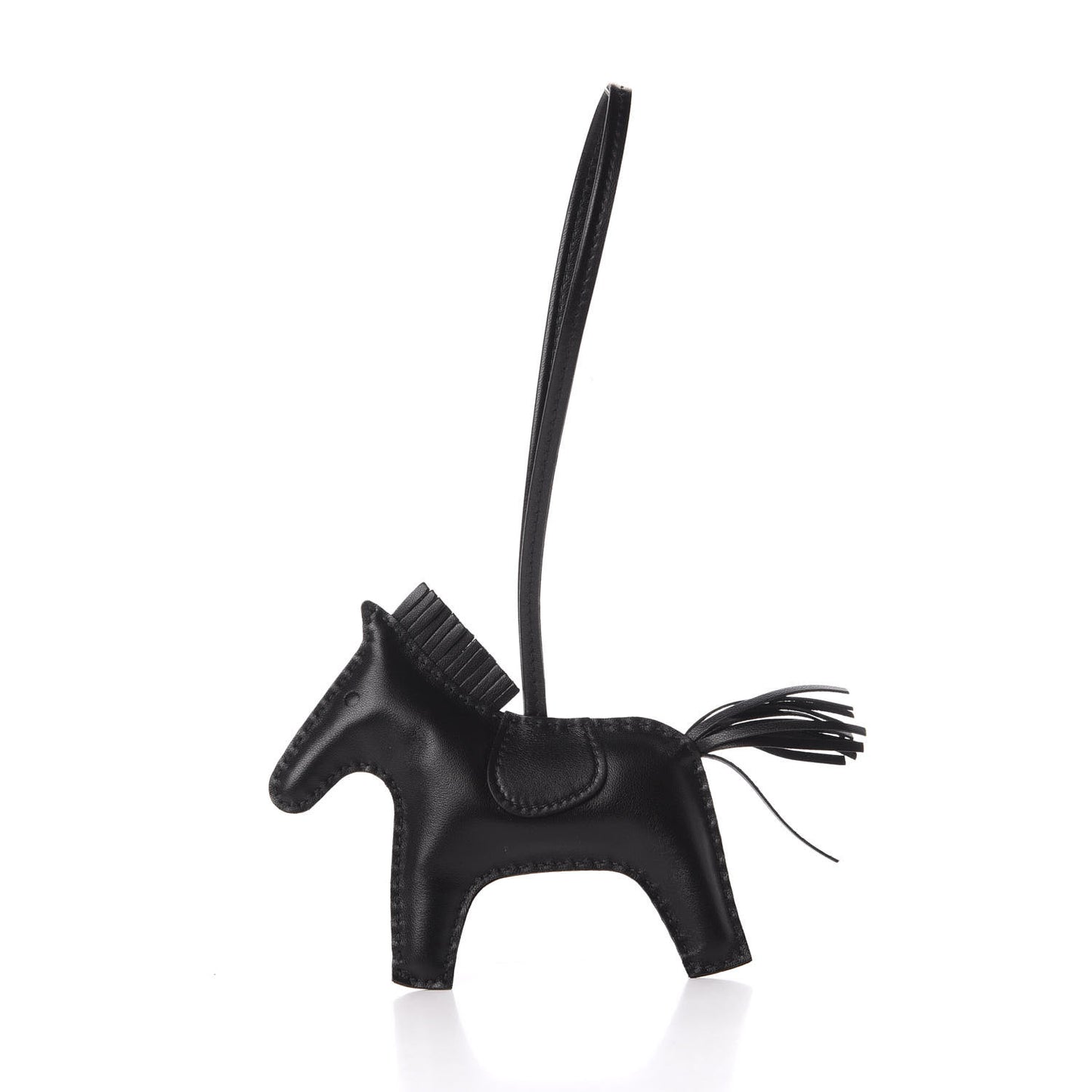 Milo Lambskin Grigri Rodeo Horse Bag Charm MM So Black