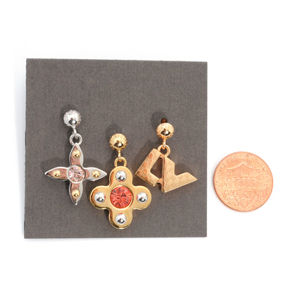 Louis Vuitton Swarovski Crystal Love Letters Earrings GM Set of 3 3 of 8
