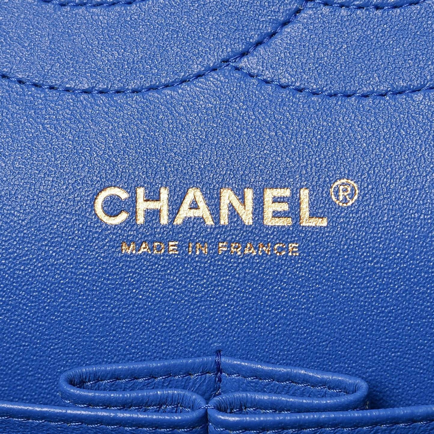 Lambskin Quilted Jumbo Double Flap Blue