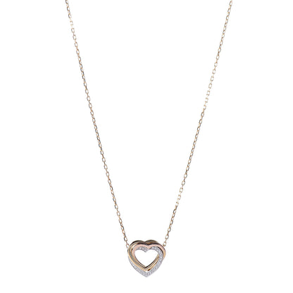 Cartier 18K Pink Yellow White Gold Diamond Trinity Heart Pendant Necklace 1 of 6