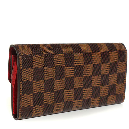 Louis Vuitton Damier Ebene Emilie Wallet Red 3 of 8