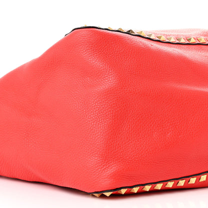 Valentino Garavani Pebbled Calfskin Medium Rockstud Reversible Tote Light Cuir Rosso Valentino 13 of 15