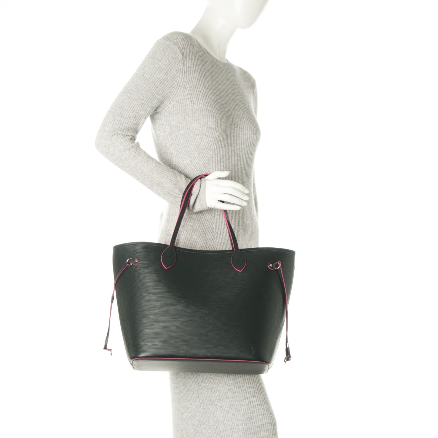 Epi Neverfull MM Black Hot Pink
