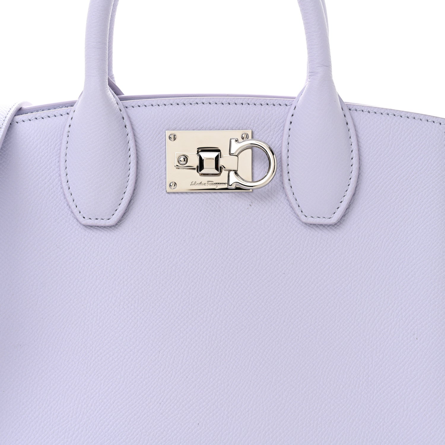 Salvatore Ferragamo Hammered Calfskin Small The Studio Box Bag Lavender 8 of 10