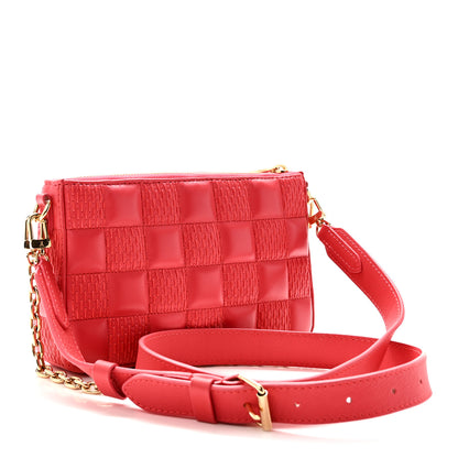 Louis Vuitton Lambskin Damier Quilt Troca PM Rose 3 of 9