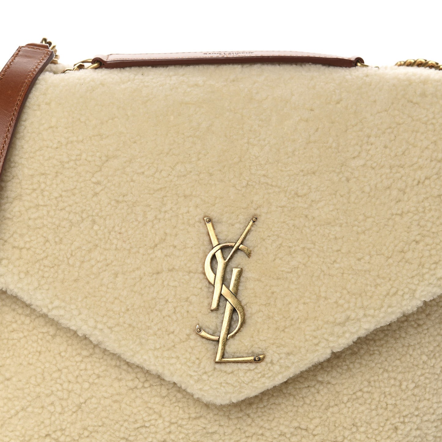Shearling Medium Loulou Shoulder Bag Natural
