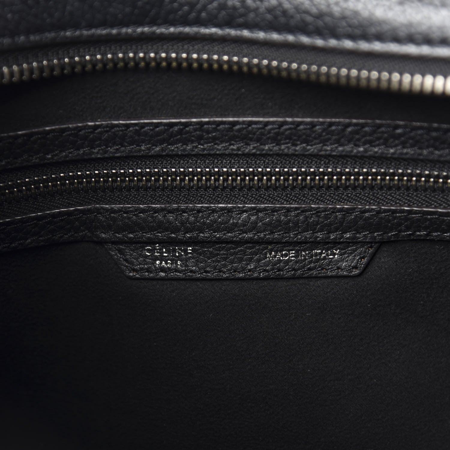 Celine Drummed Calfskin Mini Luggage Black 9 of 10