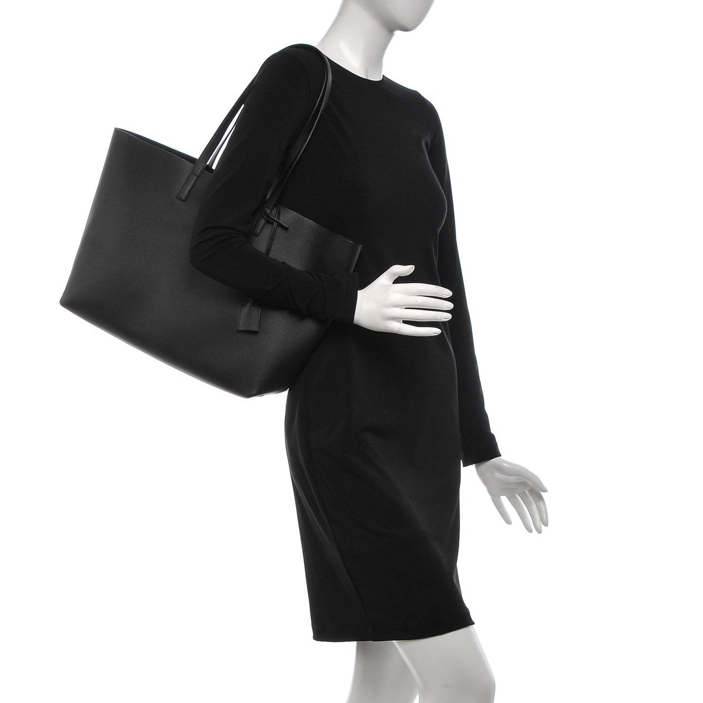 Calfskin Large Shopping Tote Black