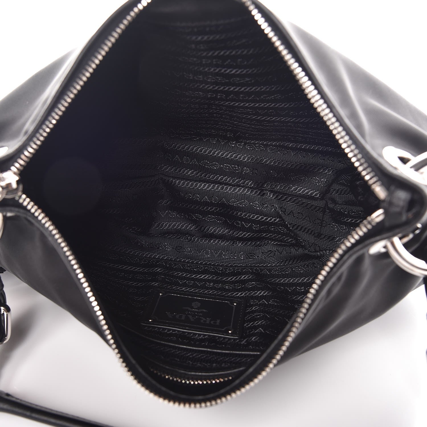 Prada Tessuto Nylon Soft Calfskin Shoulder Bag Nero Black 5 of 7