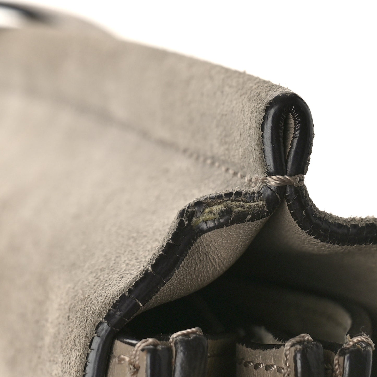 Calfskin Suede Medium Faye Shoulder Bag Motty Grey