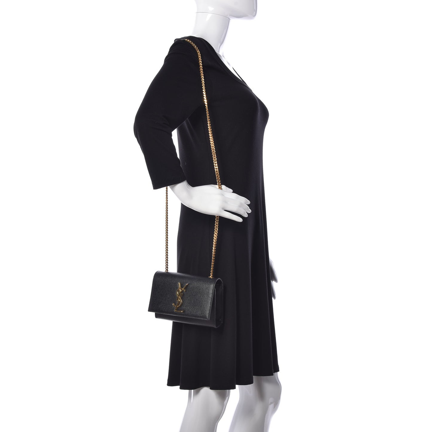 Grain De Poudre Small Monogram Kate Satchel Black