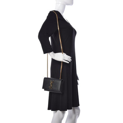 Saint Laurent Grain De Poudre Small Monogram Kate Satchel Black 2 of 8